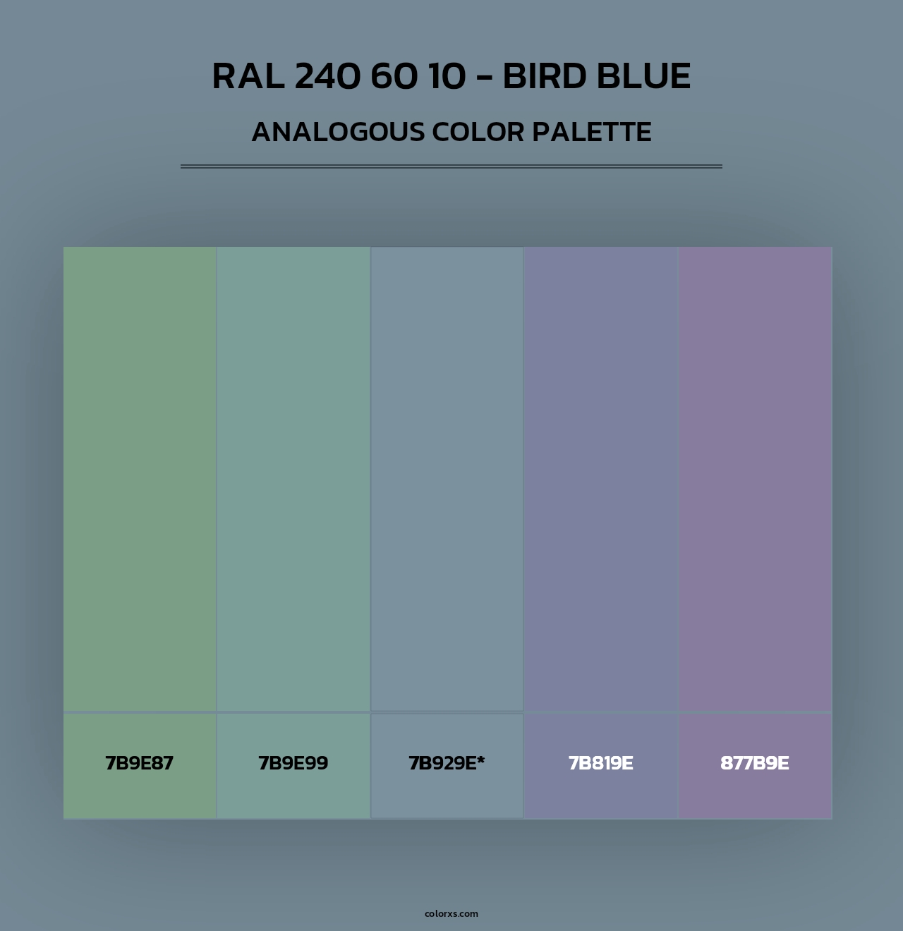 RAL 240 60 10 - Bird Blue - Analogous Color Palette