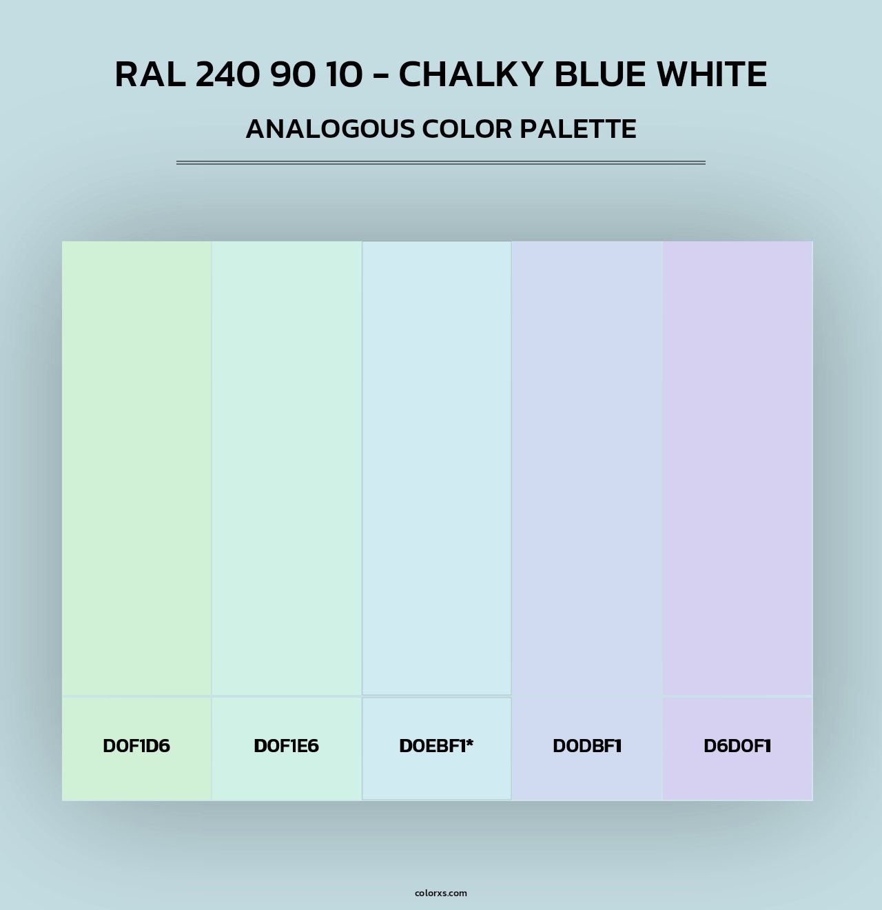 RAL 240 90 10 - Chalky Blue White - Analogous Color Palette