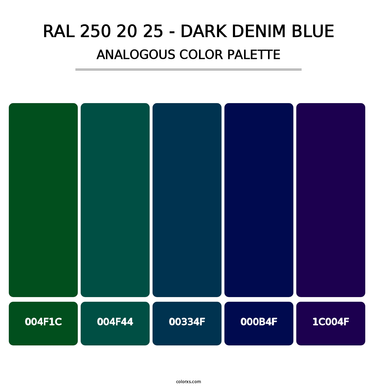 RAL 250 20 25 - Dark Denim Blue - Analogous Color Palette