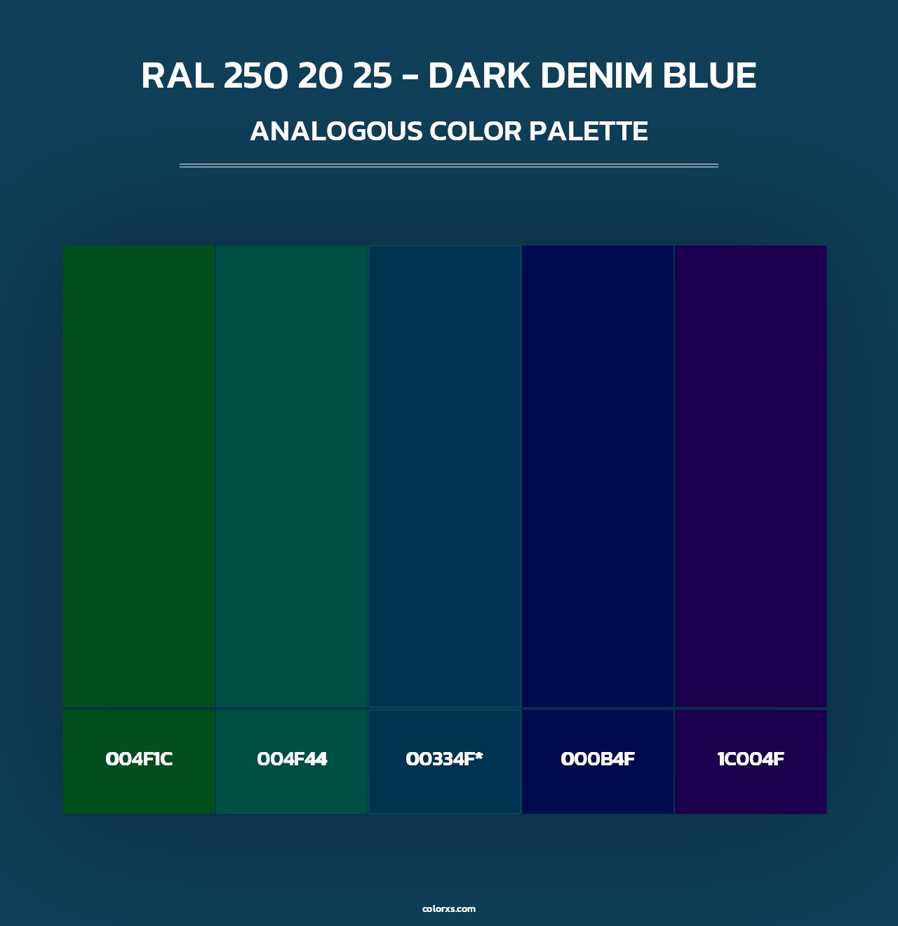RAL 250 20 25 - Dark Denim Blue - Analogous Color Palette