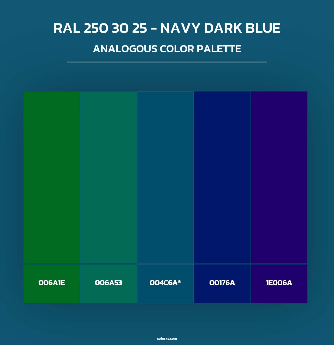 RAL 250 30 25 - Navy Dark Blue - Analogous Color Palette