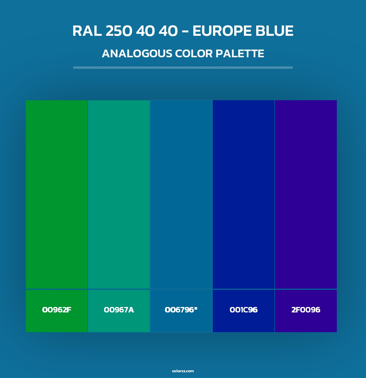RAL 250 40 40 - Europe Blue - Analogous Color Palette