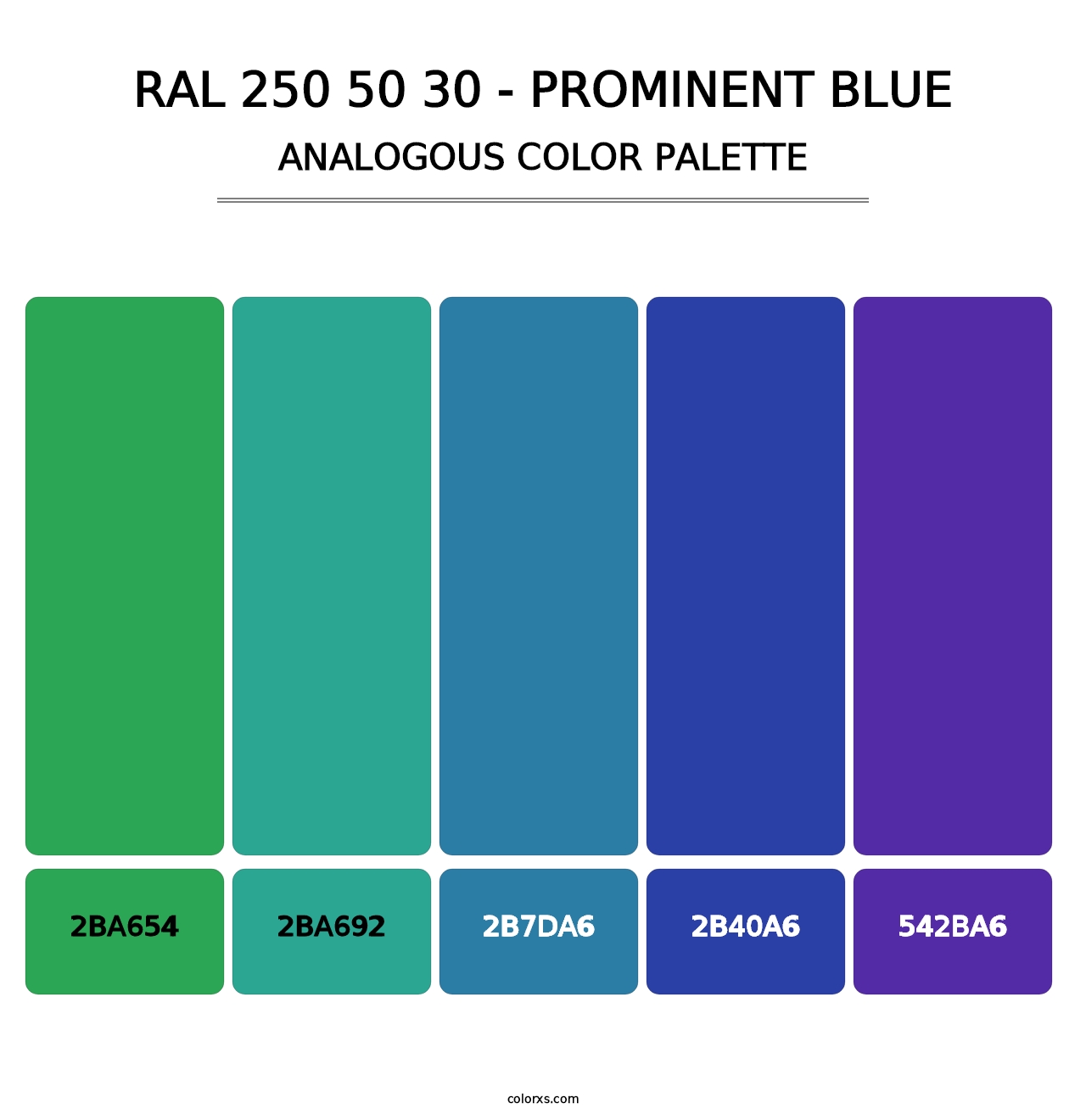 RAL 250 50 30 - Prominent Blue - Analogous Color Palette