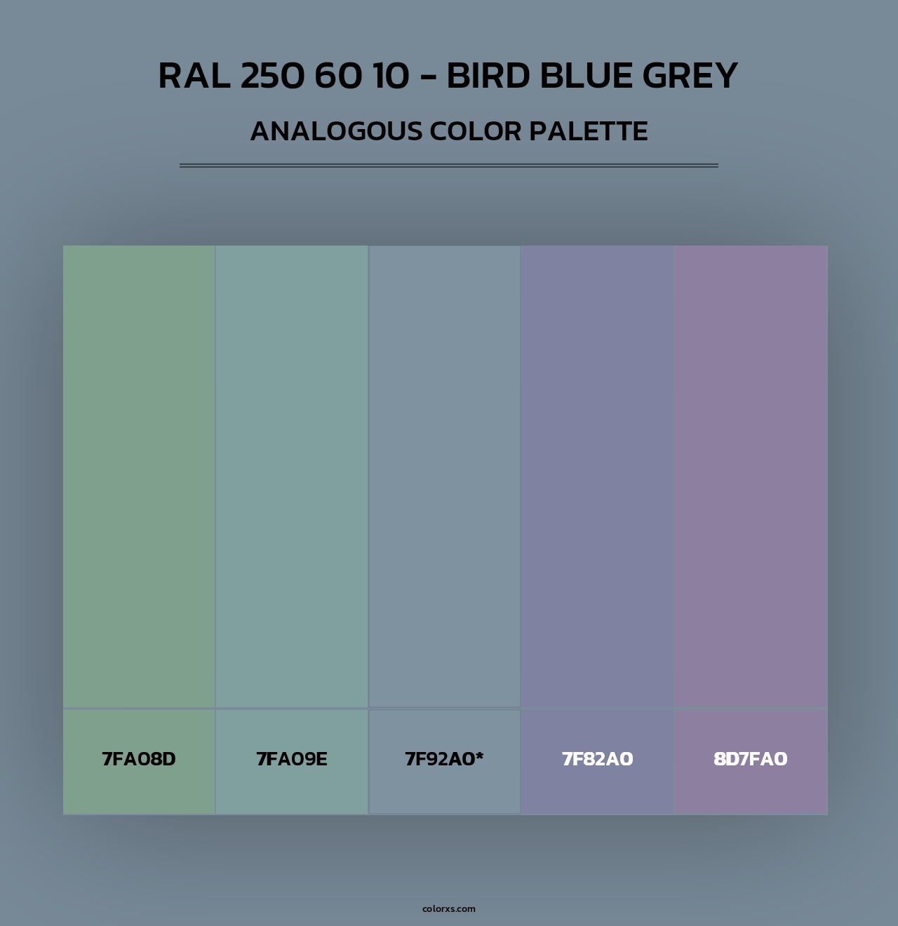 RAL 250 60 10 - Bird Blue Grey - Analogous Color Palette