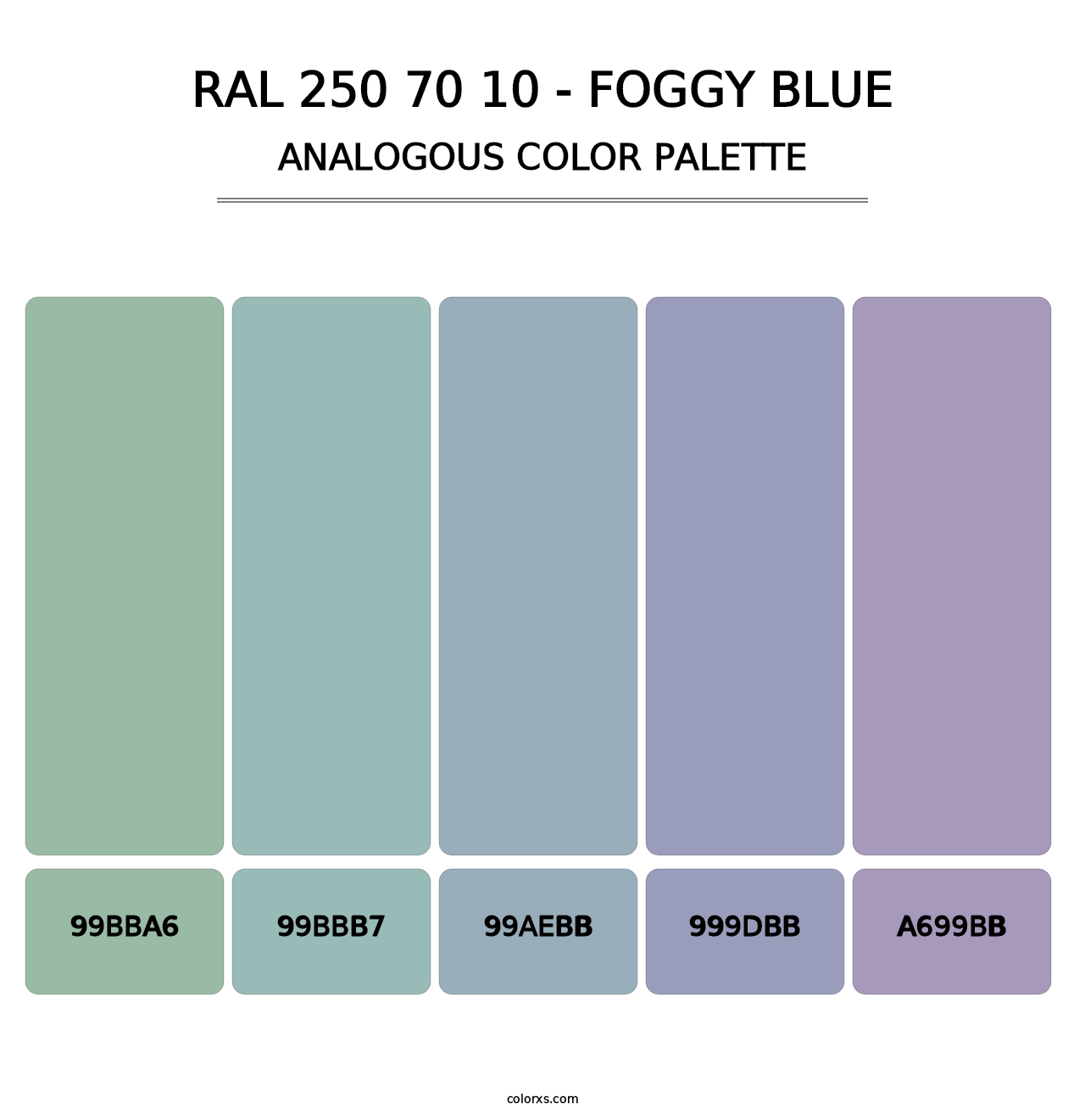 RAL 250 70 10 - Foggy Blue - Analogous Color Palette