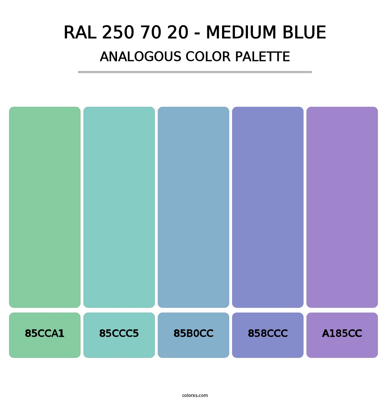 RAL 250 70 20 - Medium Blue - Analogous Color Palette