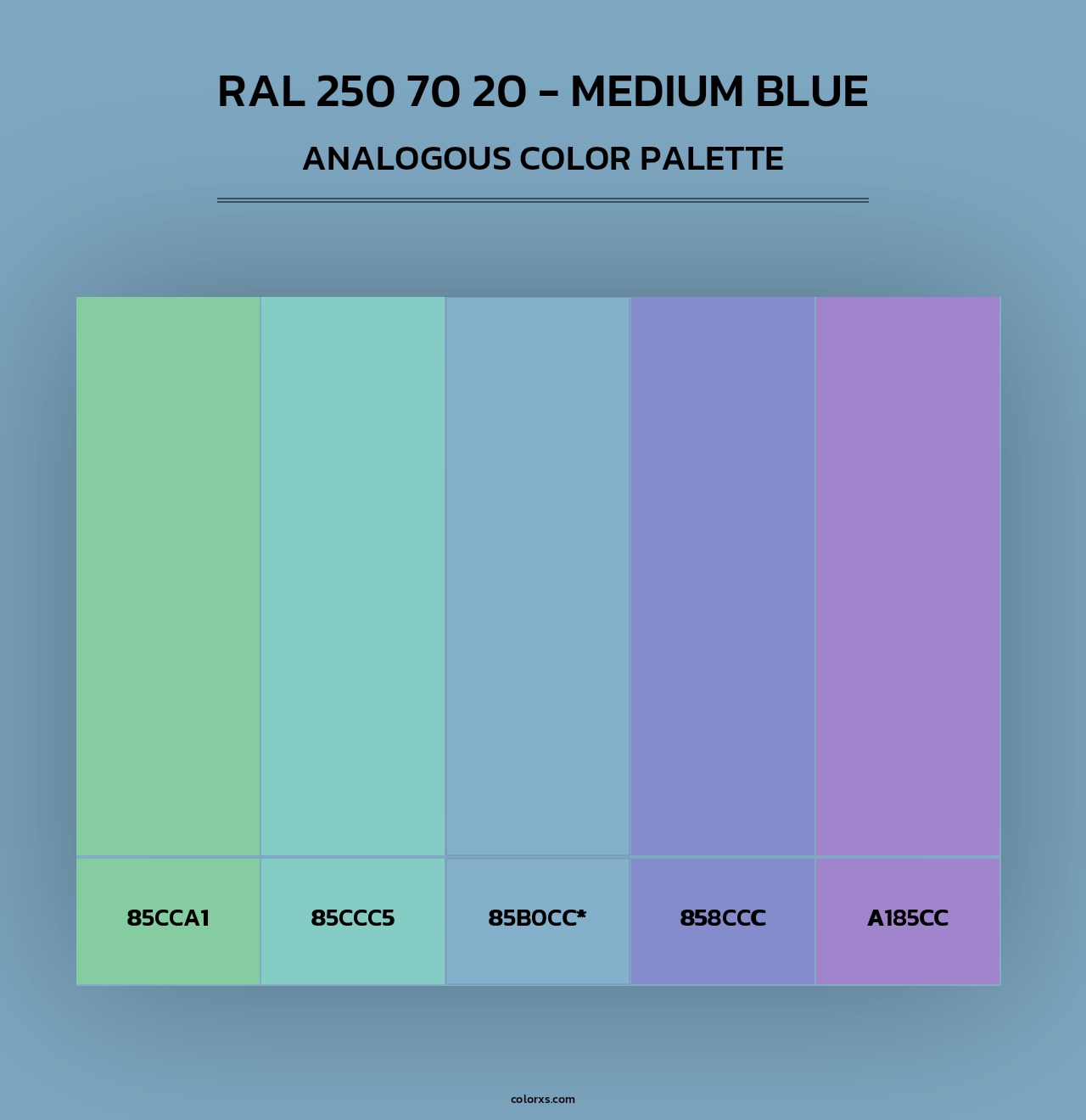 RAL 250 70 20 - Medium Blue - Analogous Color Palette