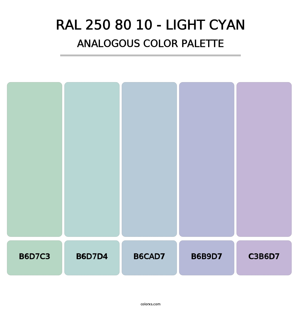 RAL 250 80 10 - Light Cyan - Analogous Color Palette