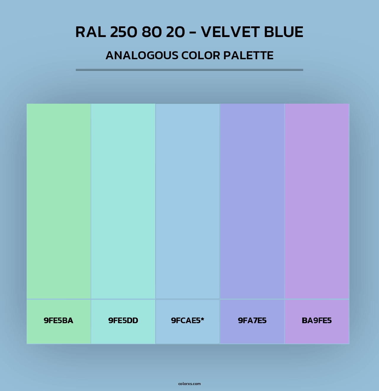 RAL 250 80 20 - Velvet Blue - Analogous Color Palette