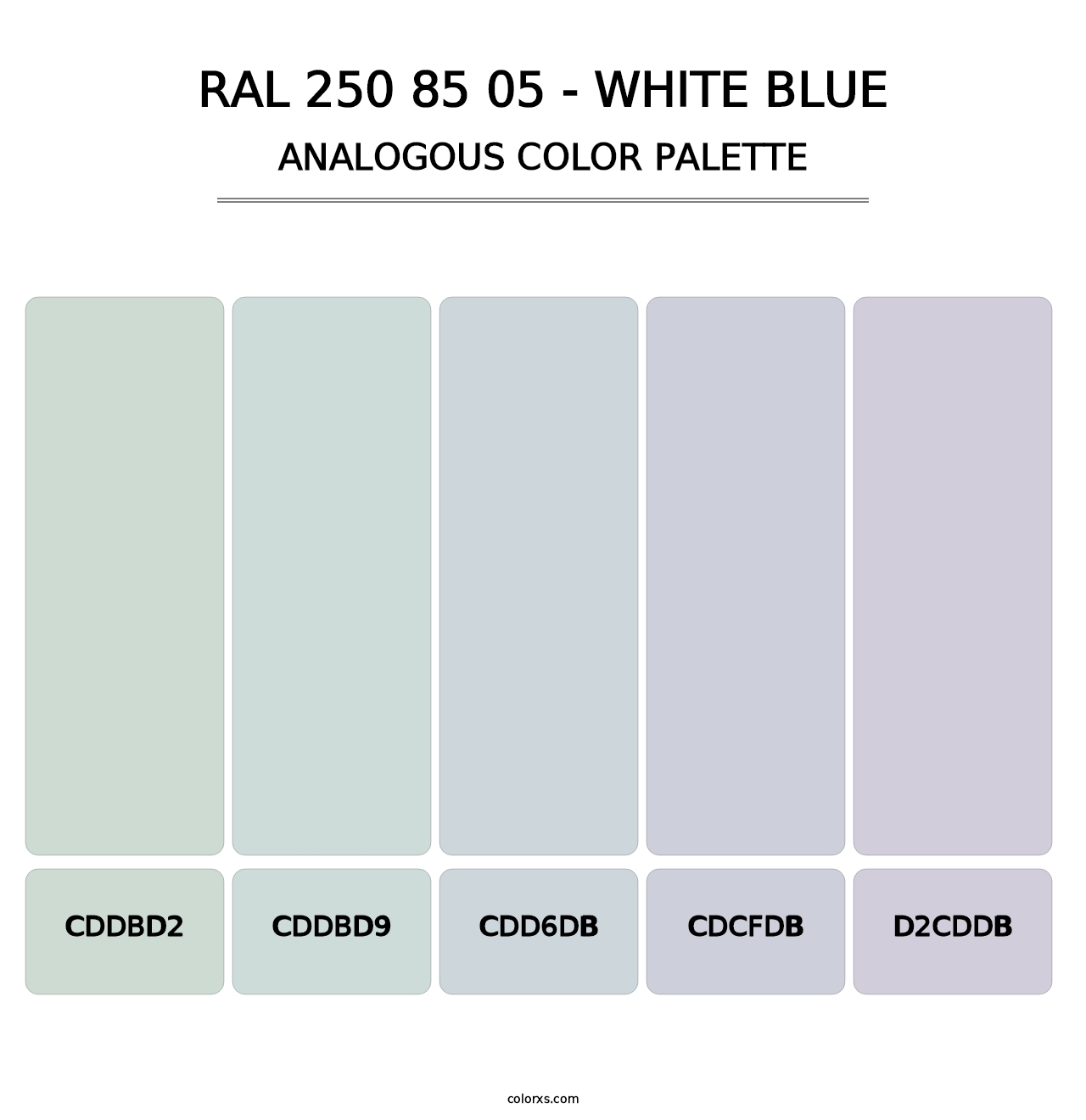 RAL 250 85 05 - White Blue - Analogous Color Palette