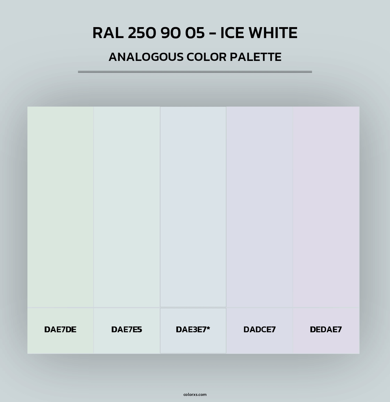 RAL 250 90 05 - Ice White - Analogous Color Palette