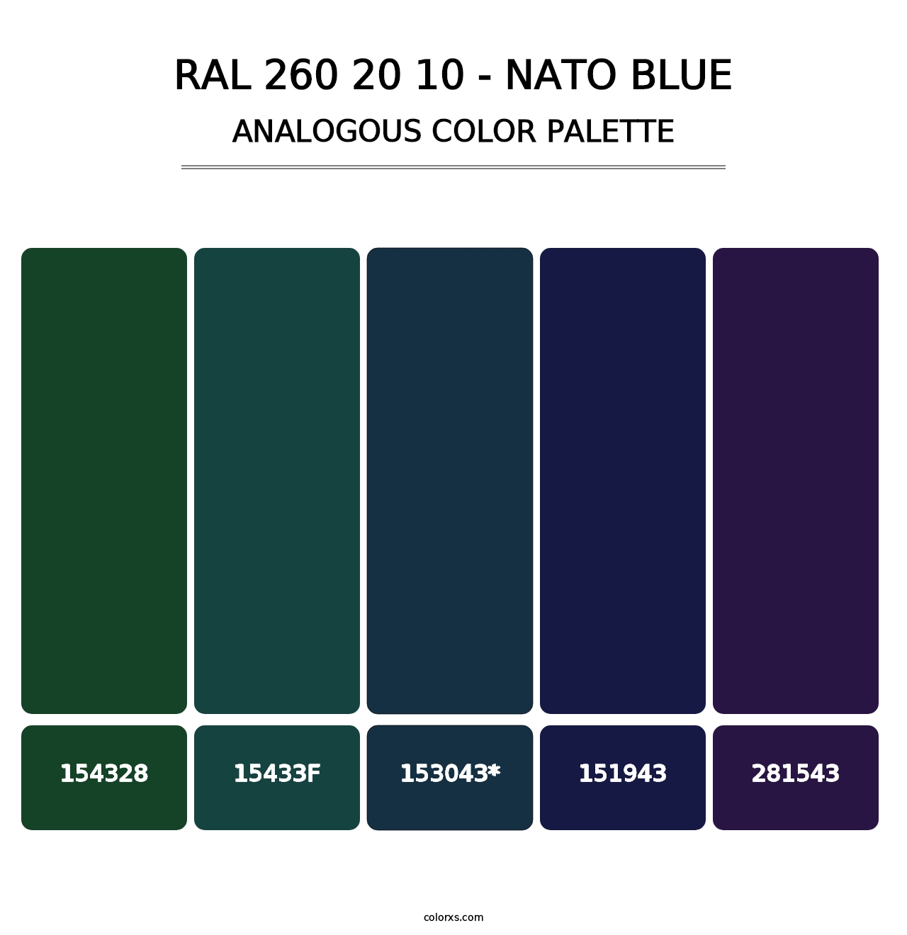 RAL 260 20 10 - Nato Blue - Analogous Color Palette