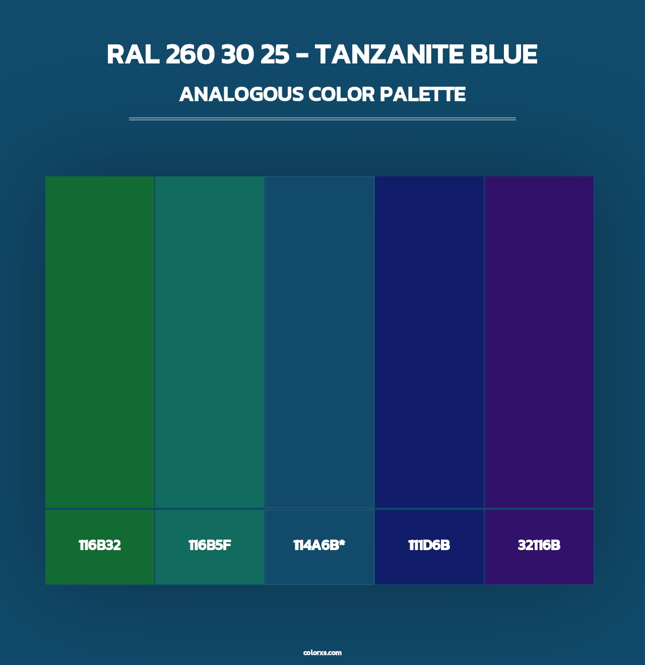 RAL 260 30 25 - Tanzanite Blue - Analogous Color Palette