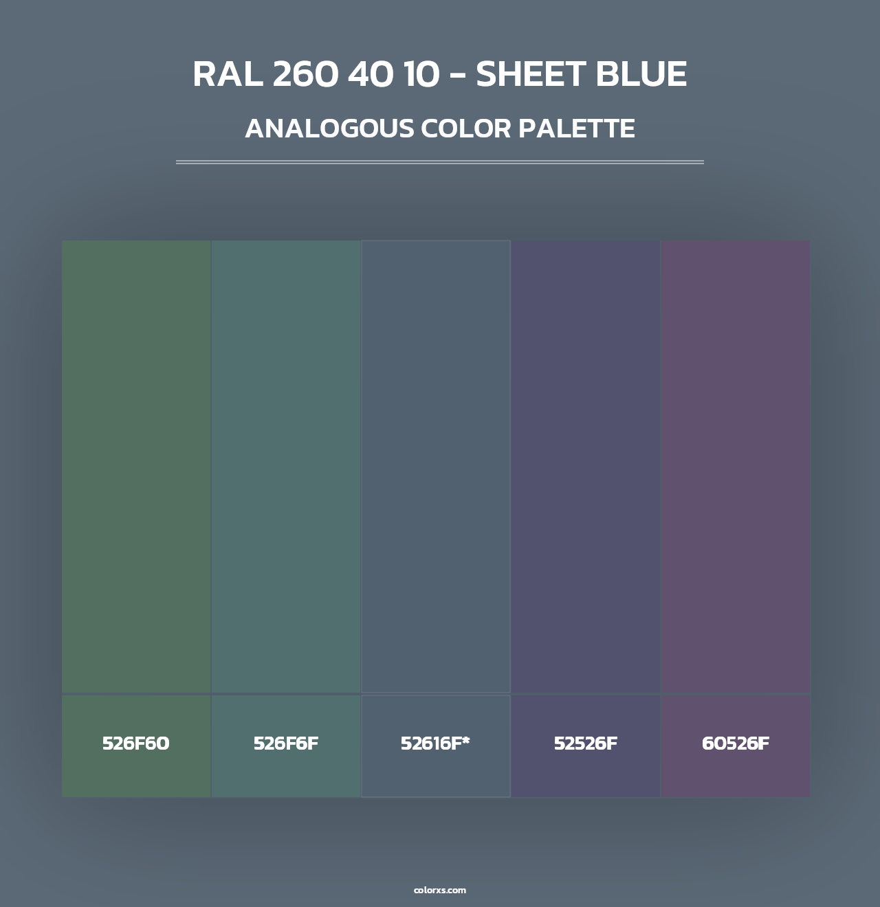 RAL 260 40 10 - Sheet Blue - Analogous Color Palette