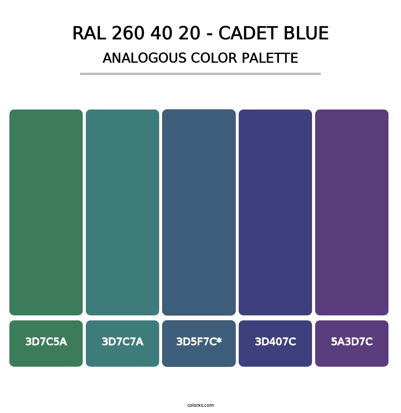 RAL 260 40 20 - Cadet Blue - Analogous Color Palette
