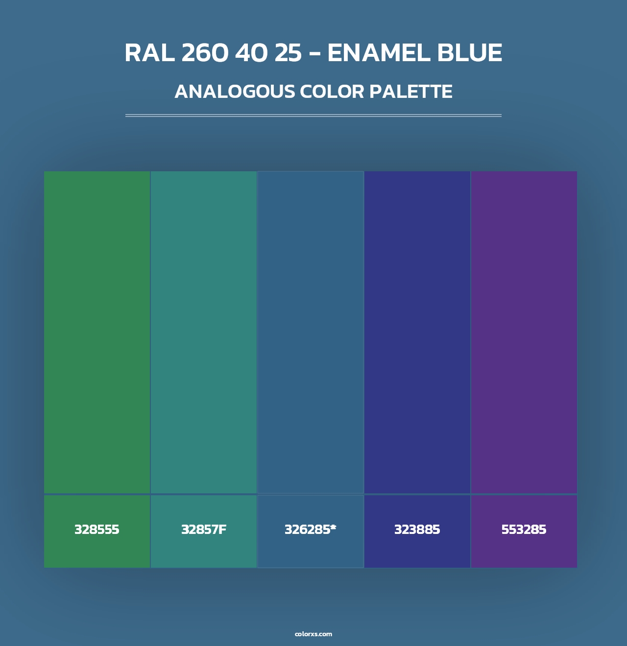 RAL 260 40 25 - Enamel Blue - Analogous Color Palette