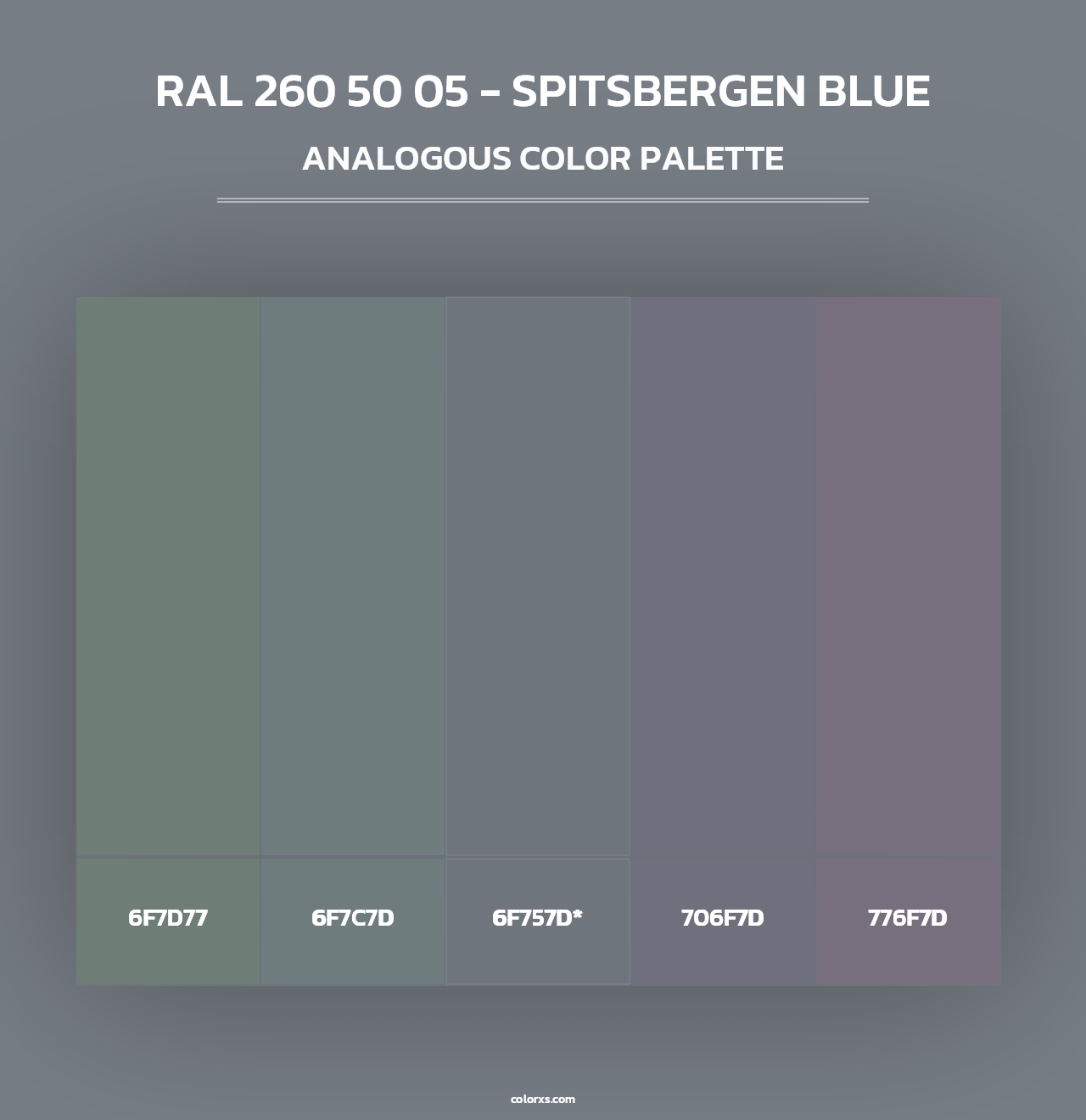 RAL 260 50 05 - Spitsbergen Blue - Analogous Color Palette