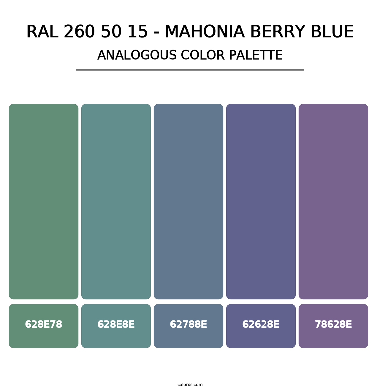 RAL 260 50 15 - Mahonia Berry Blue - Analogous Color Palette