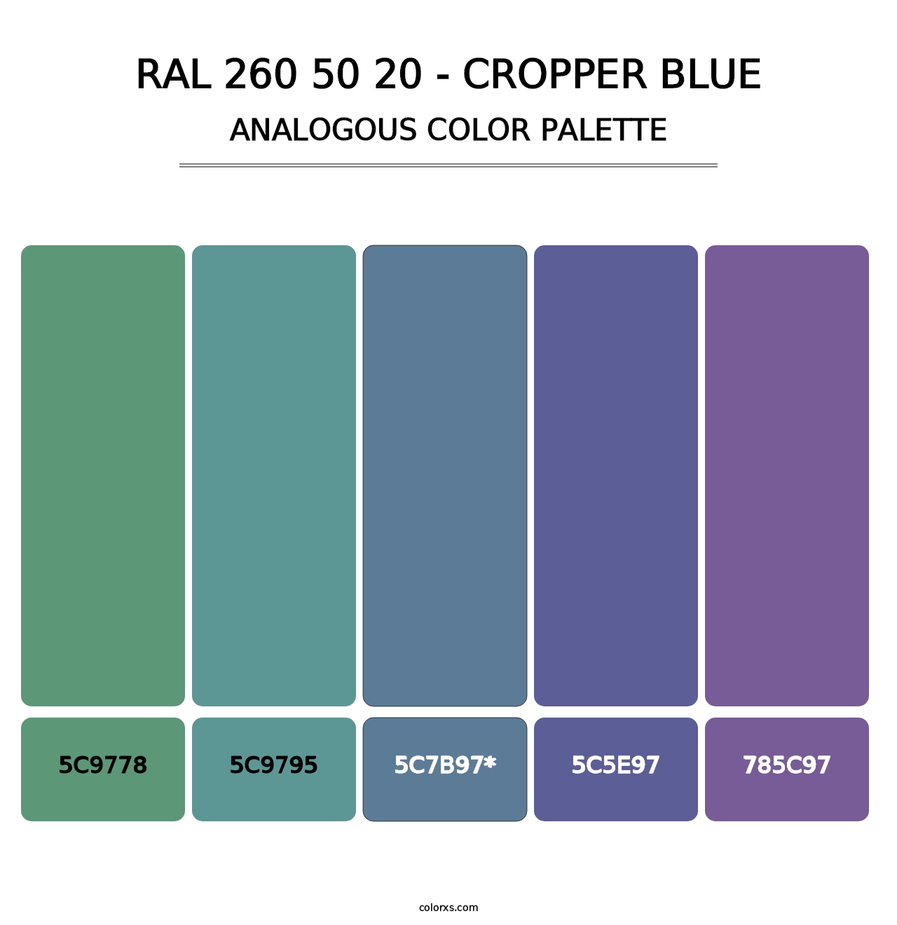 RAL 260 50 20 - Cropper Blue - Analogous Color Palette