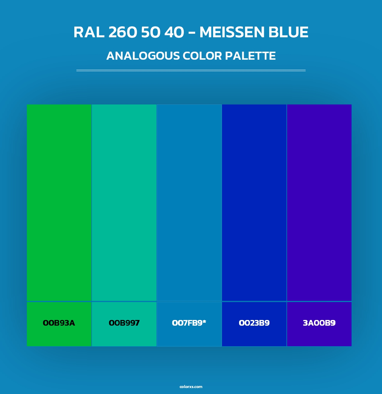 RAL 260 50 40 - Meissen Blue - Analogous Color Palette