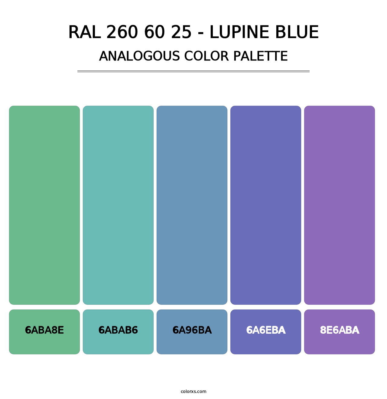 RAL 260 60 25 - Lupine Blue - Analogous Color Palette