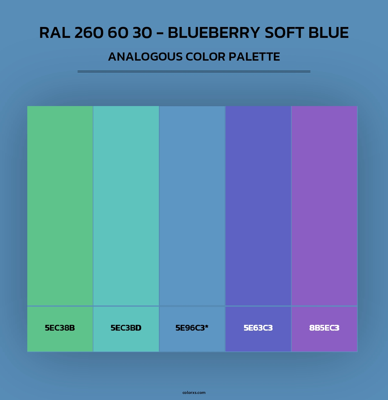 RAL 260 60 30 - Blueberry Soft Blue - Analogous Color Palette