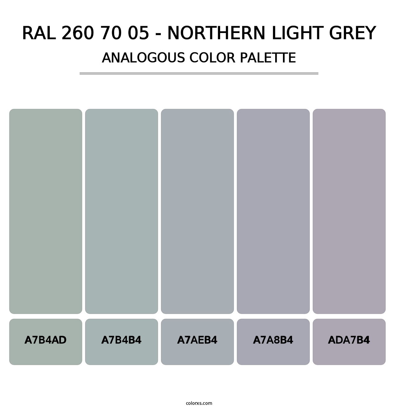 RAL 260 70 05 - Northern Light Grey - Analogous Color Palette