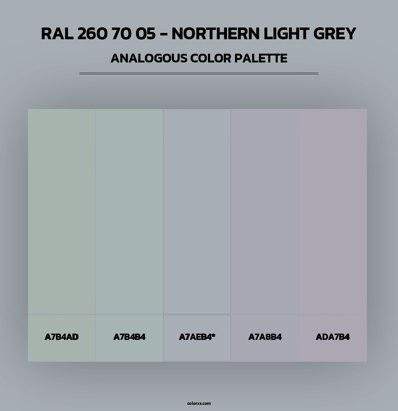 RAL 260 70 05 - Northern Light Grey - Analogous Color Palette