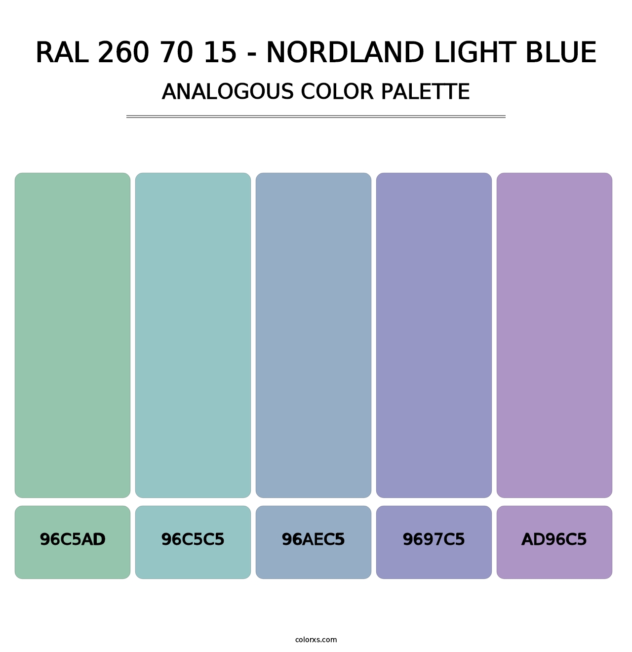 RAL 260 70 15 - Nordland Light Blue - Analogous Color Palette