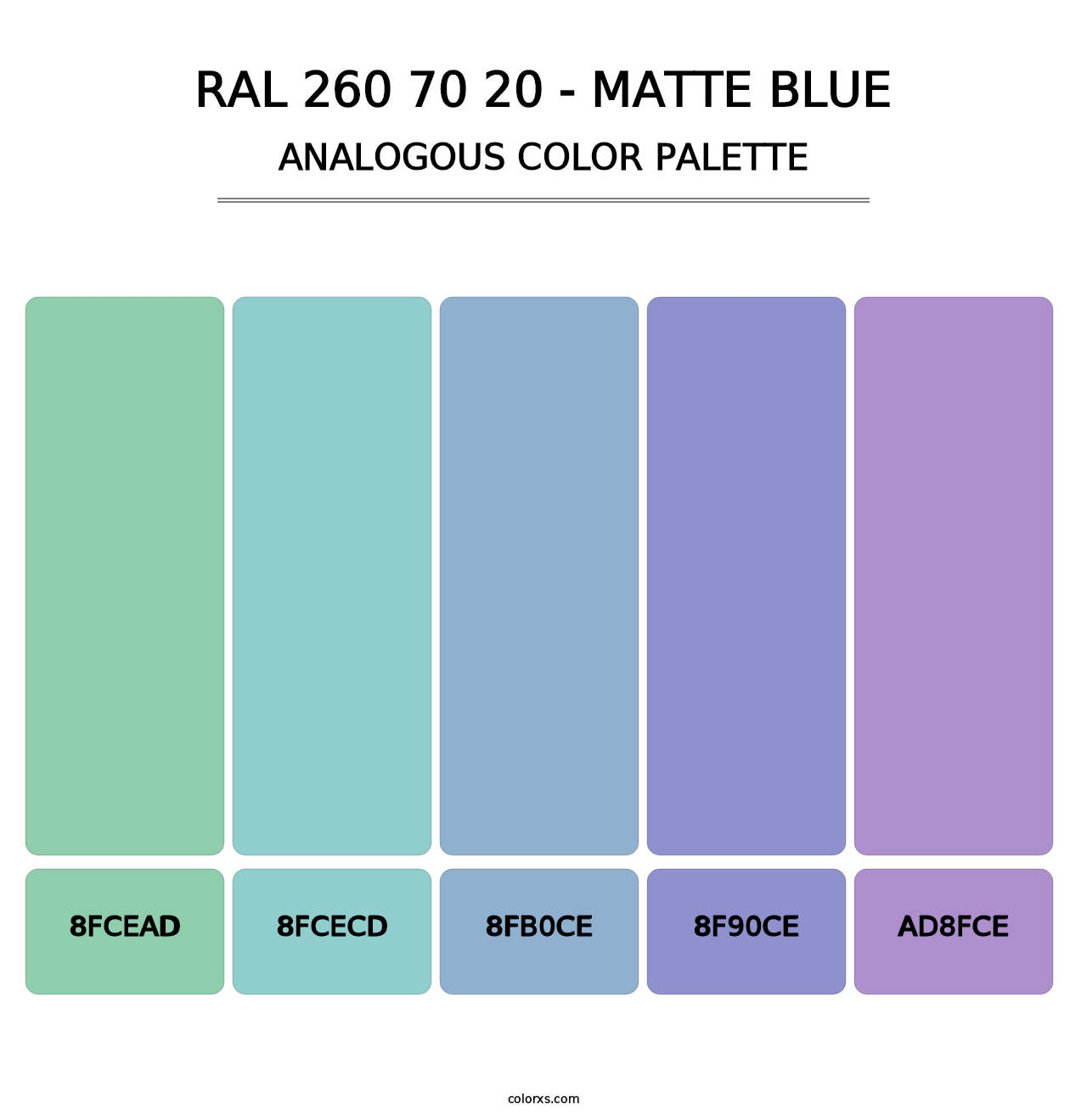 RAL 260 70 20 - Matte Blue - Analogous Color Palette