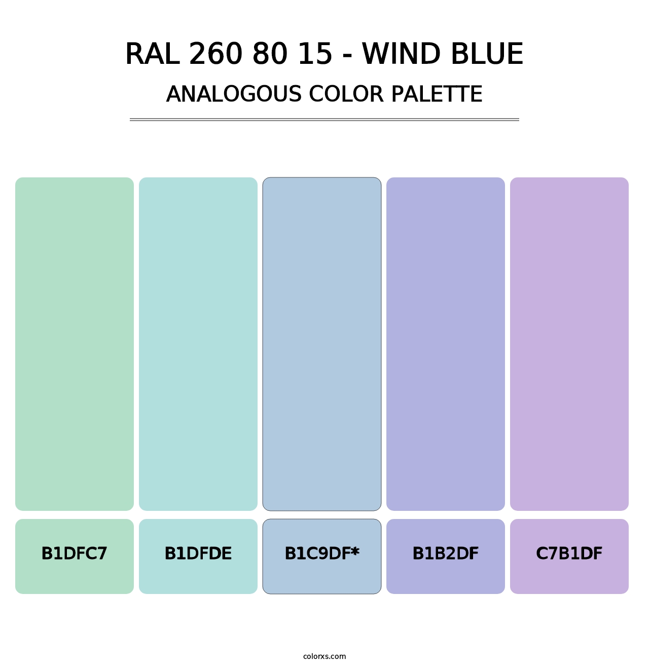 RAL 260 80 15 - Wind Blue - Analogous Color Palette