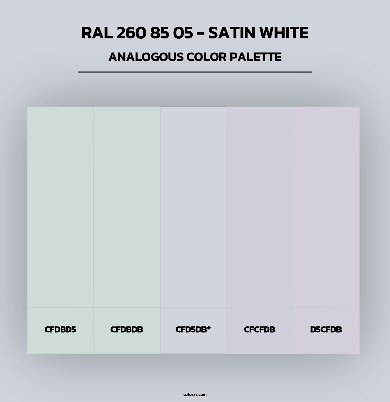 RAL 260 85 05 - Satin White - Analogous Color Palette