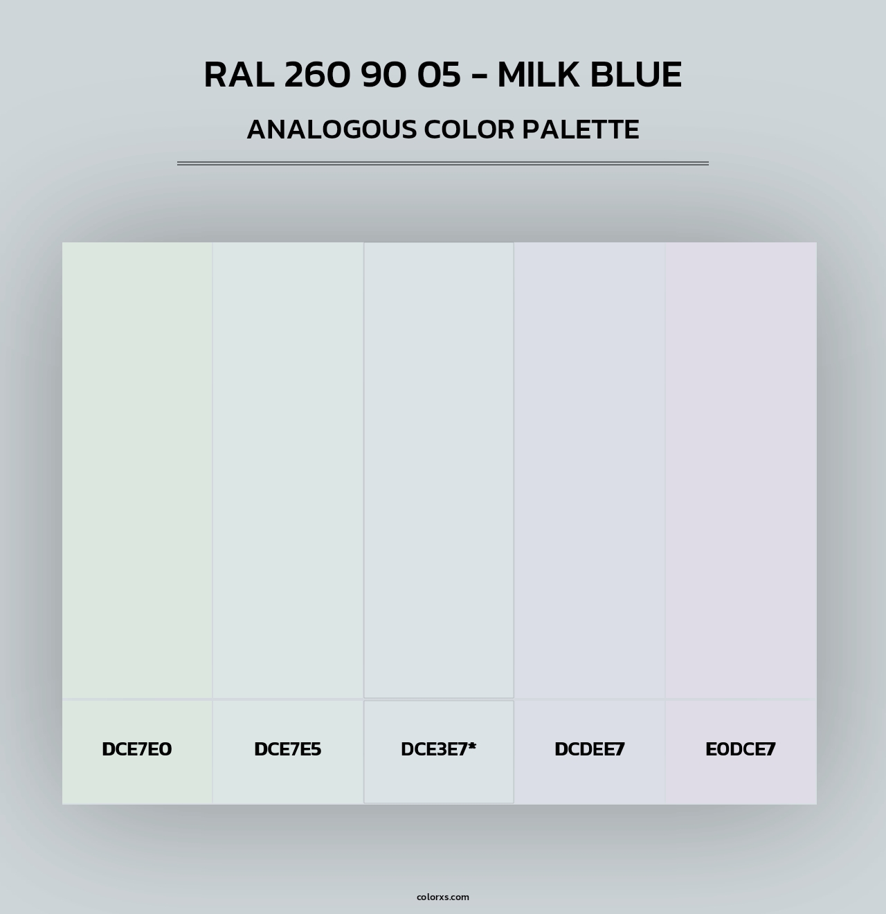 RAL 260 90 05 - Milk Blue - Analogous Color Palette