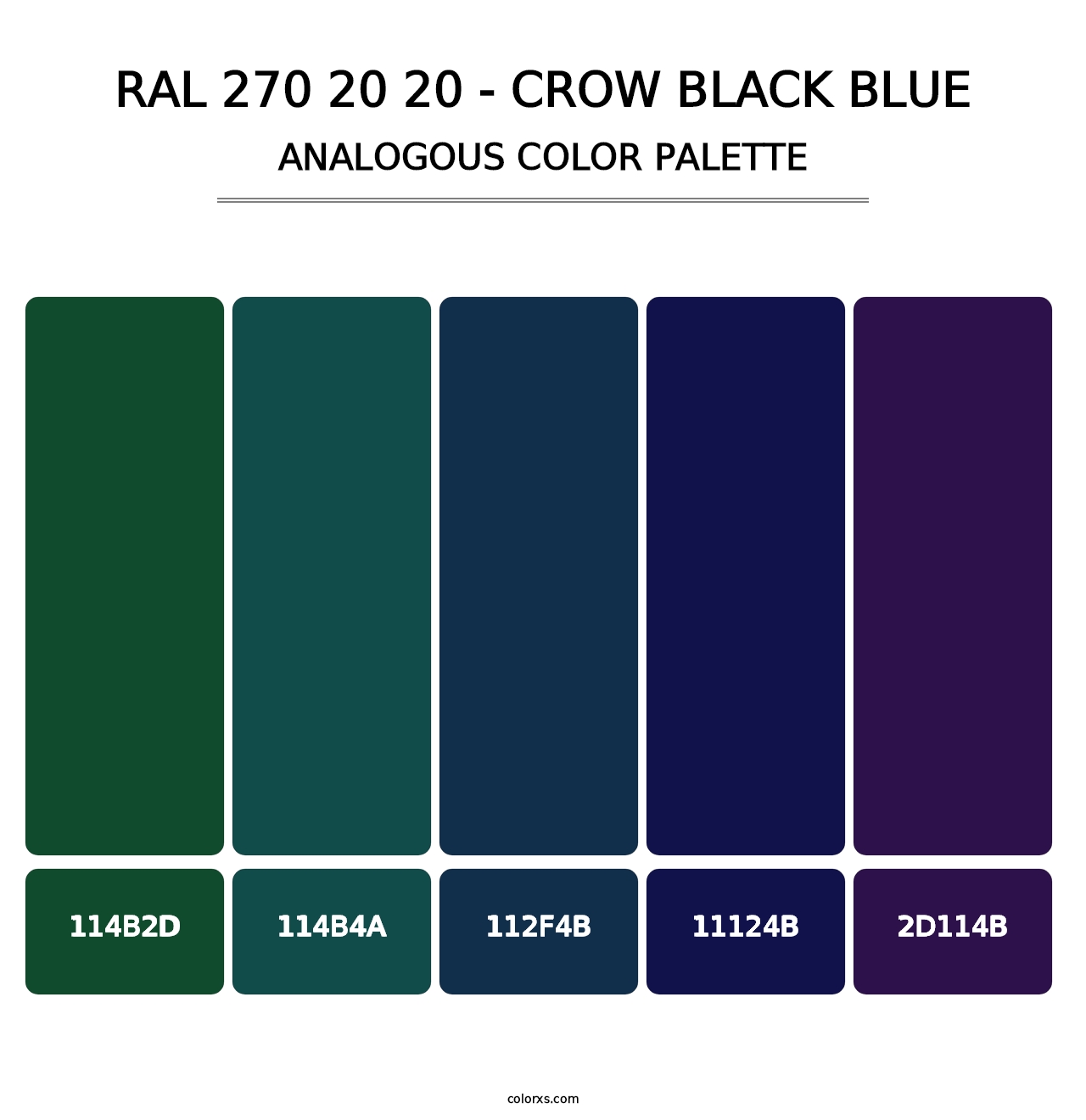 RAL 270 20 20 - Crow Black Blue - Analogous Color Palette