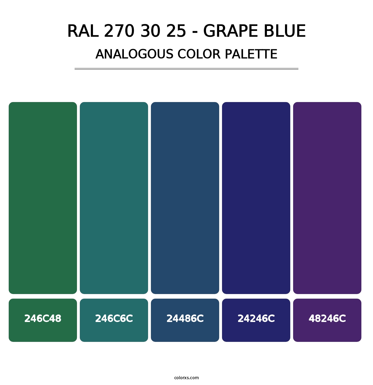 RAL 270 30 25 - Grape Blue - Analogous Color Palette