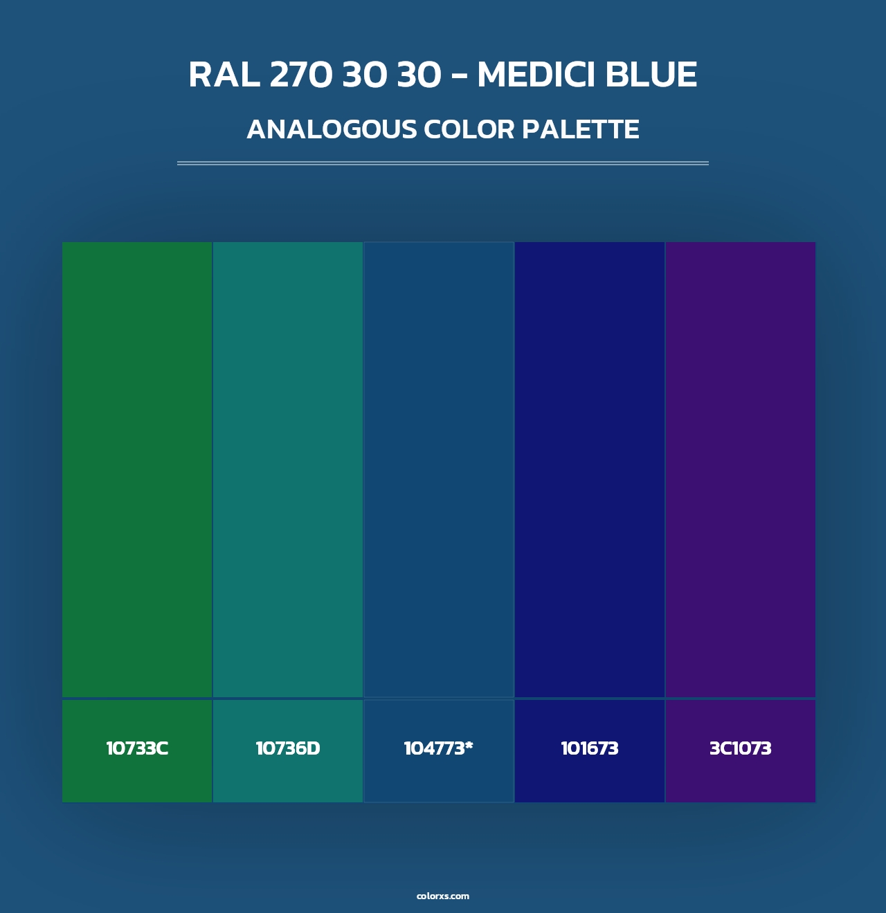 RAL 270 30 30 - Medici Blue - Analogous Color Palette