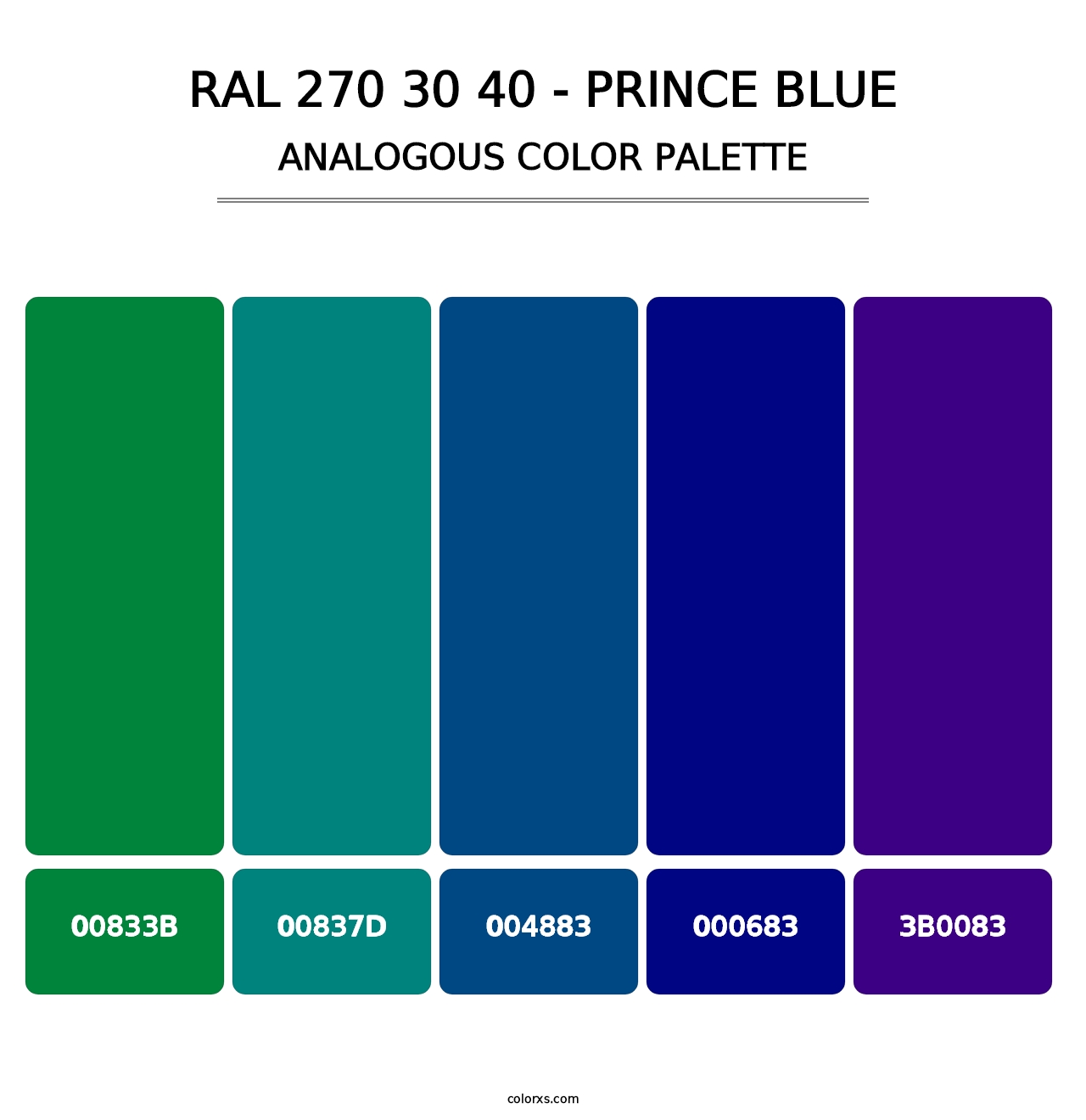 RAL 270 30 40 - Prince Blue - Analogous Color Palette