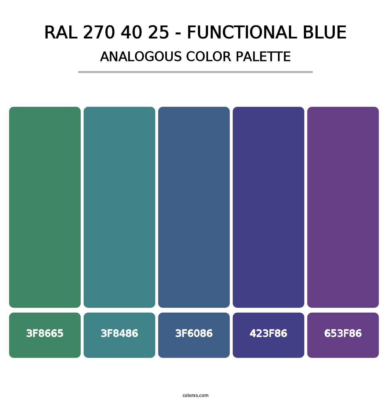 RAL 270 40 25 - Functional Blue - Analogous Color Palette