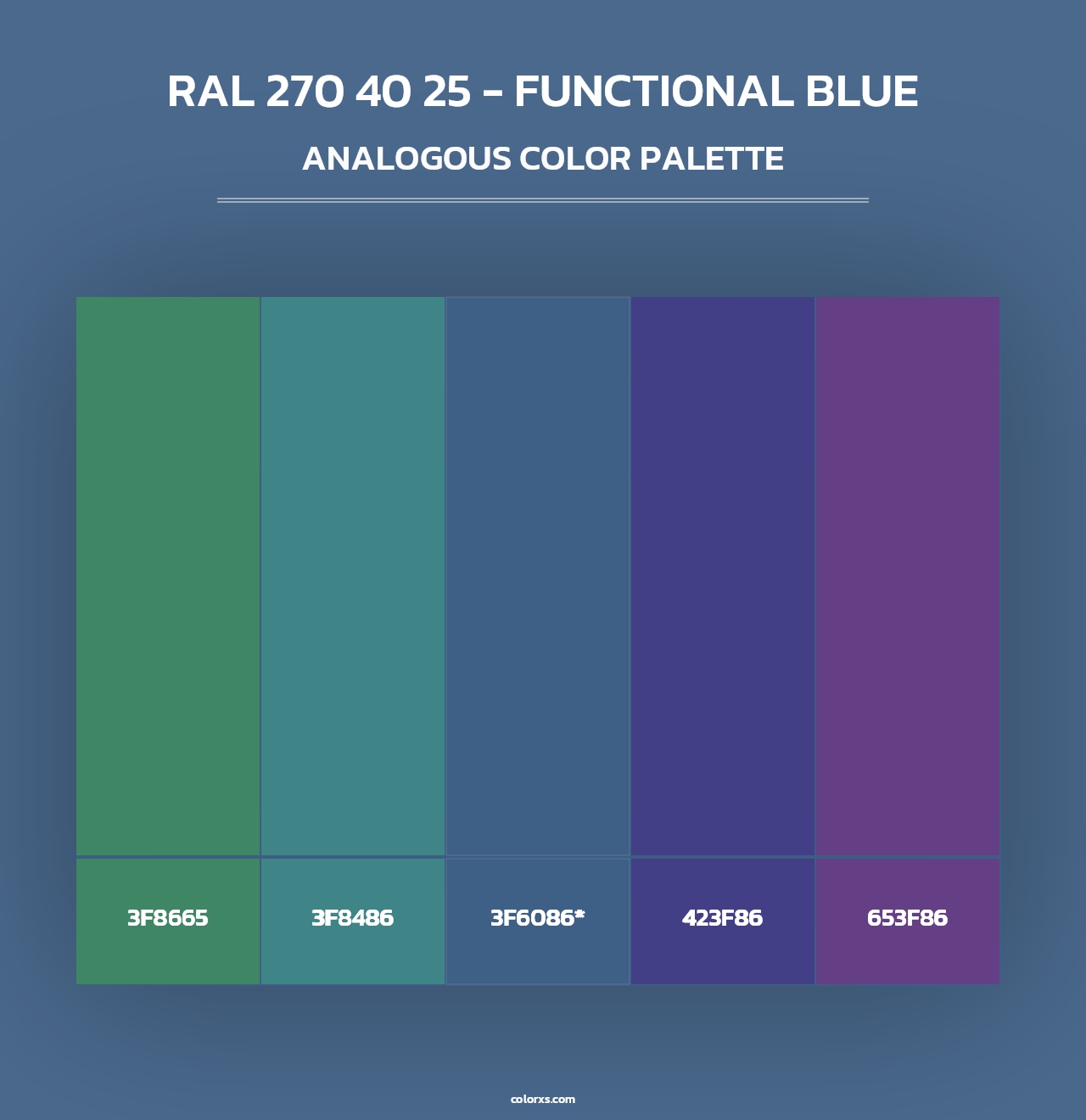 RAL 270 40 25 - Functional Blue - Analogous Color Palette