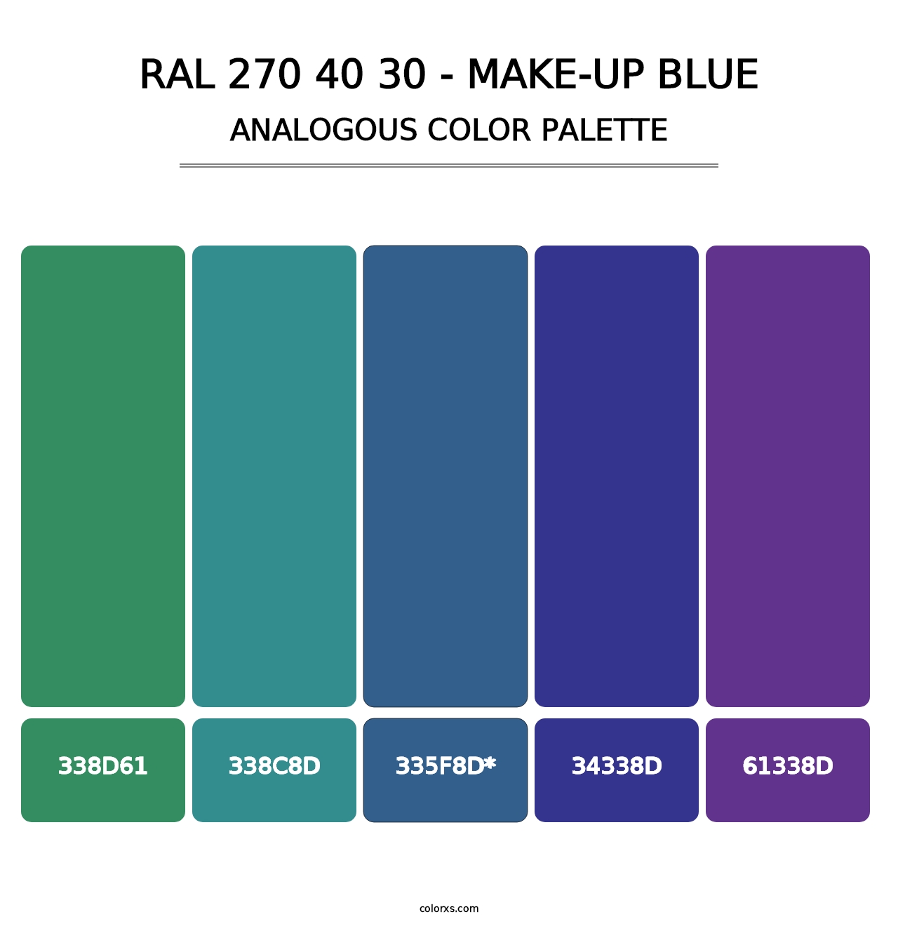 RAL 270 40 30 - Make-Up Blue - Analogous Color Palette