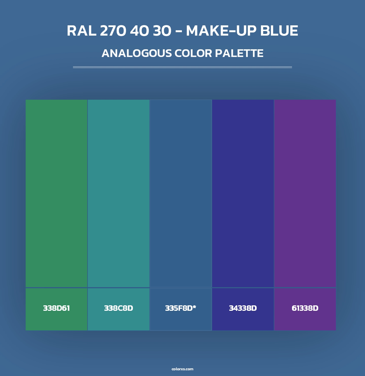 RAL 270 40 30 - Make-Up Blue - Analogous Color Palette