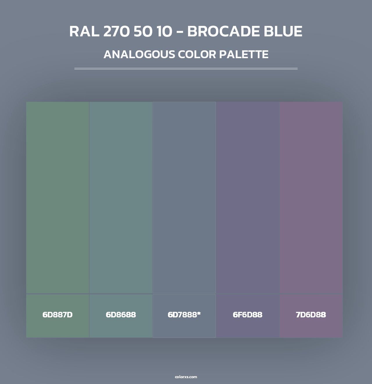 RAL 270 50 10 - Brocade Blue - Analogous Color Palette