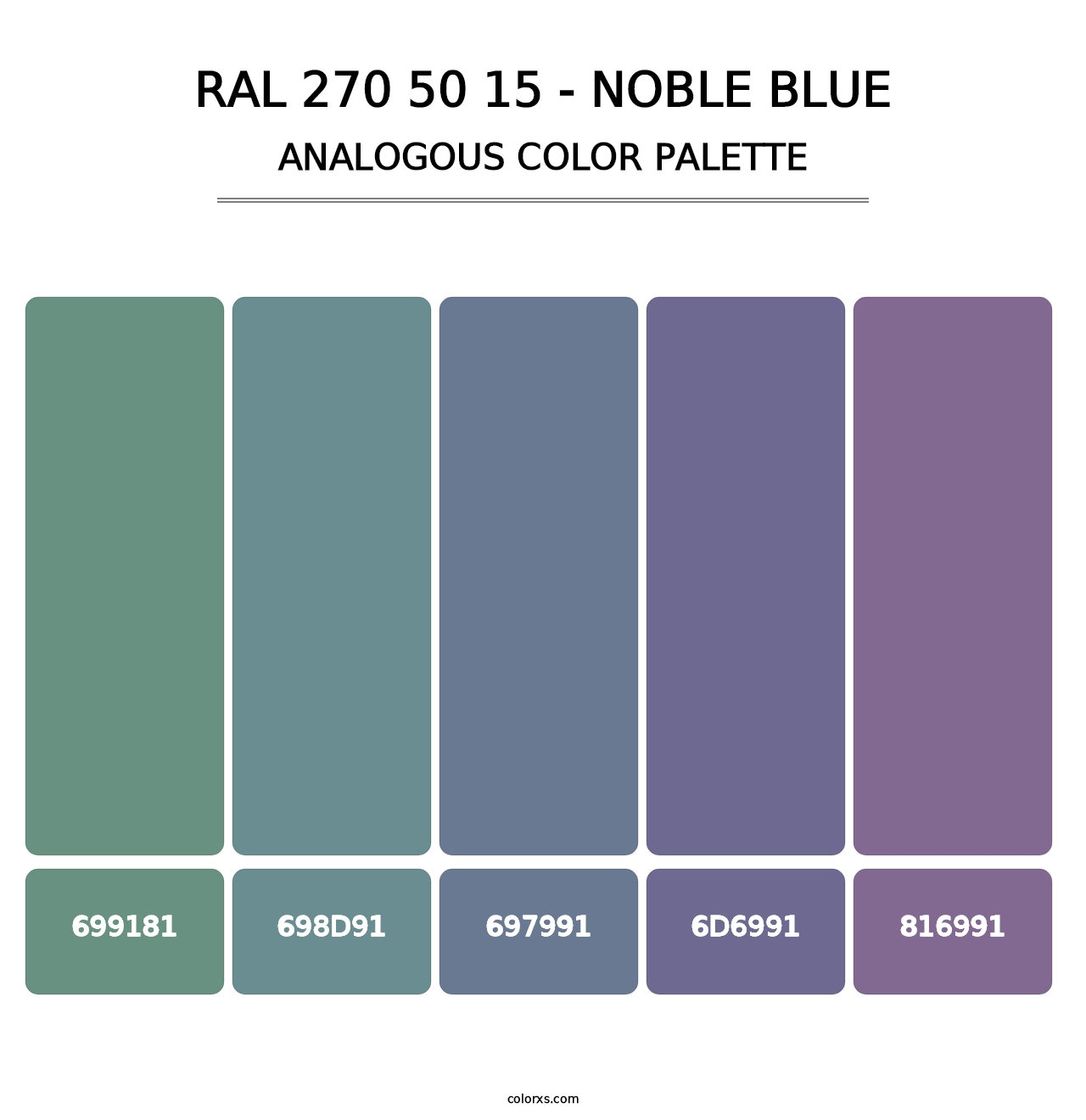 RAL 270 50 15 - Noble Blue - Analogous Color Palette