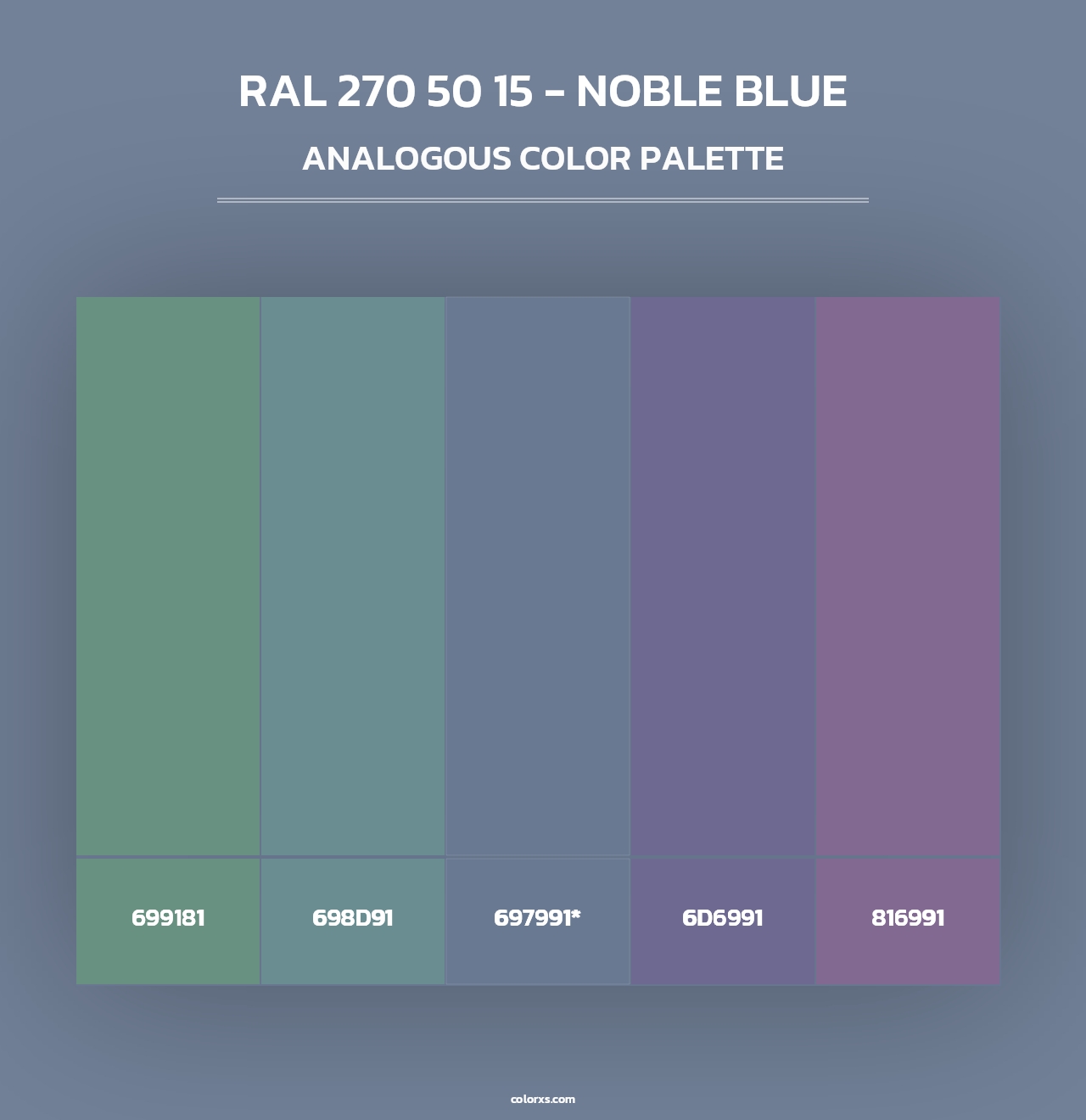RAL 270 50 15 - Noble Blue - Analogous Color Palette