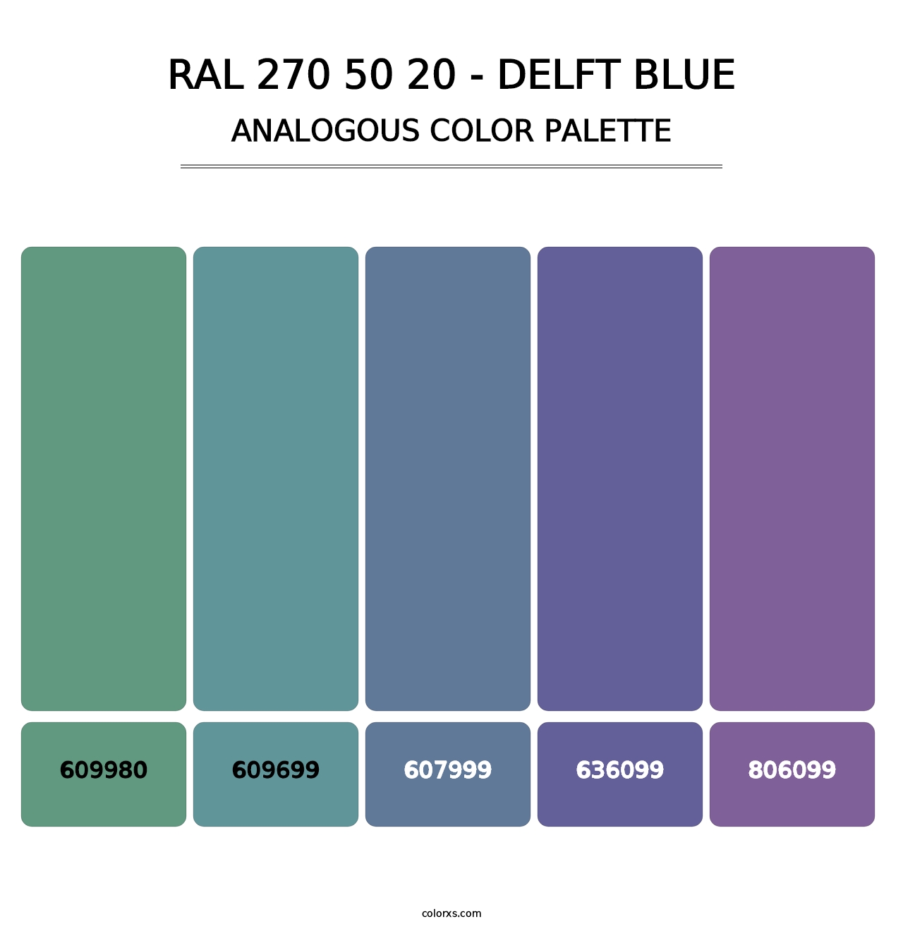 RAL 270 50 20 - Delft Blue - Analogous Color Palette