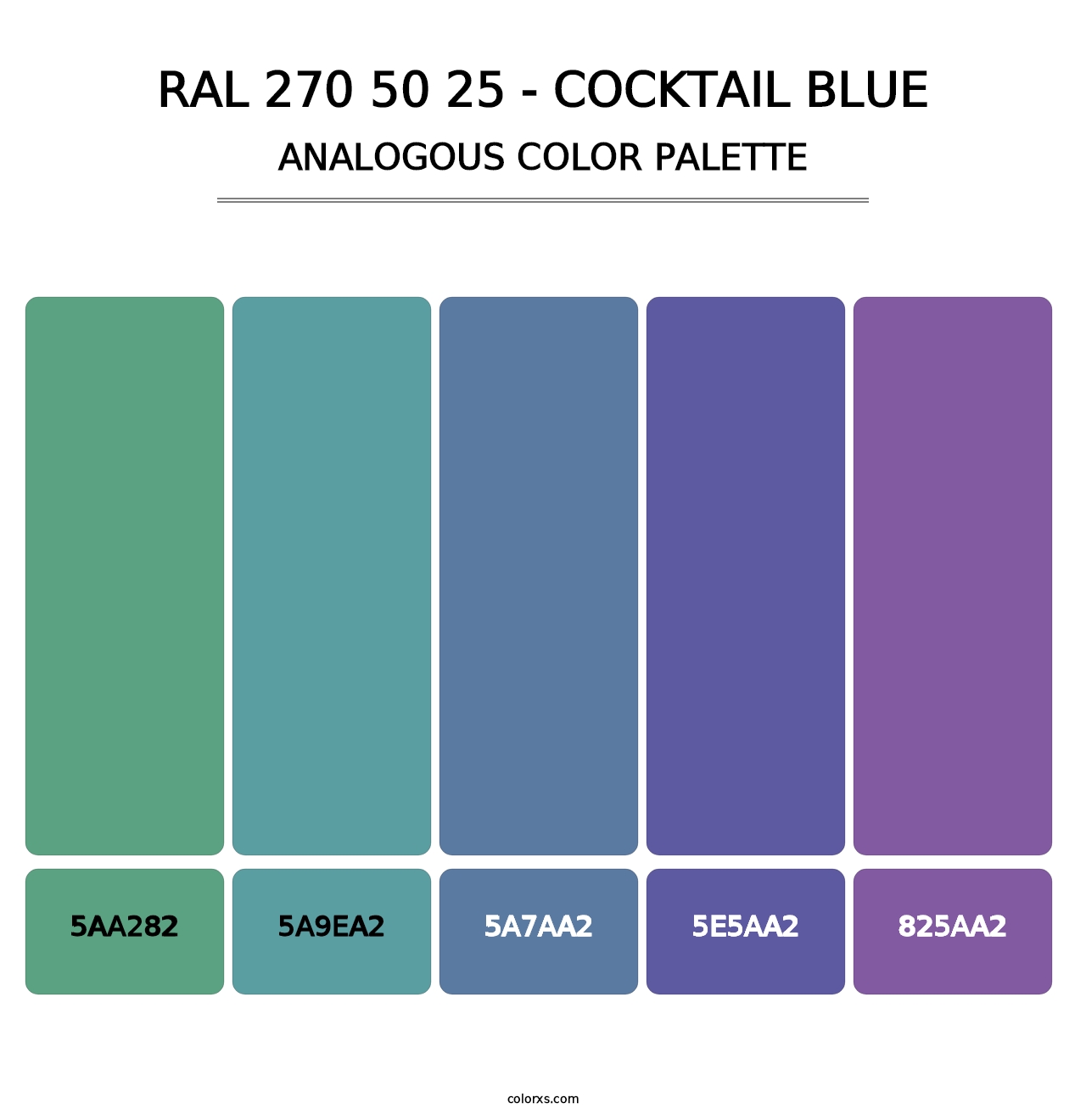 RAL 270 50 25 - Cocktail Blue - Analogous Color Palette