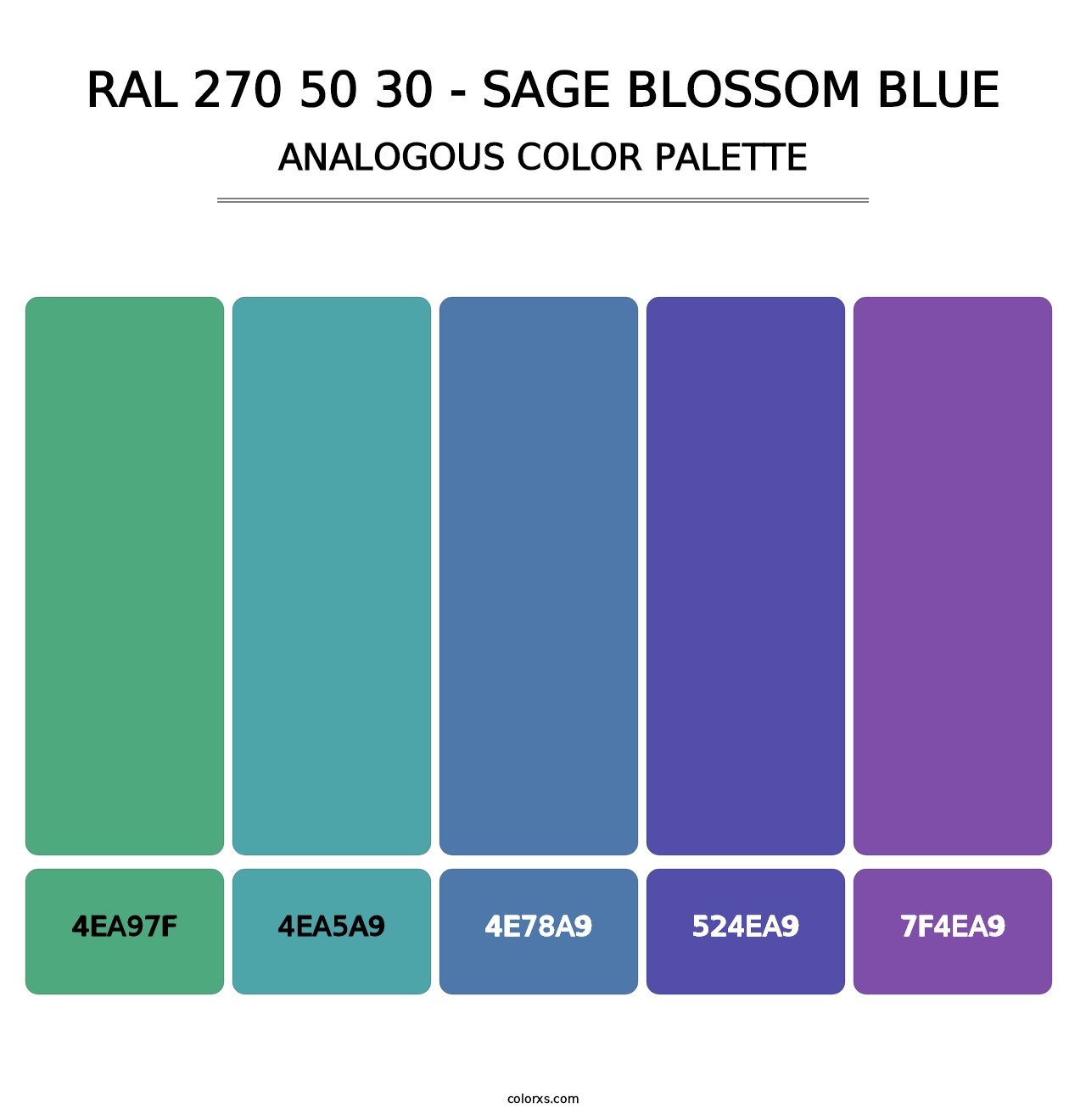 RAL 270 50 30 - Sage Blossom Blue - Analogous Color Palette