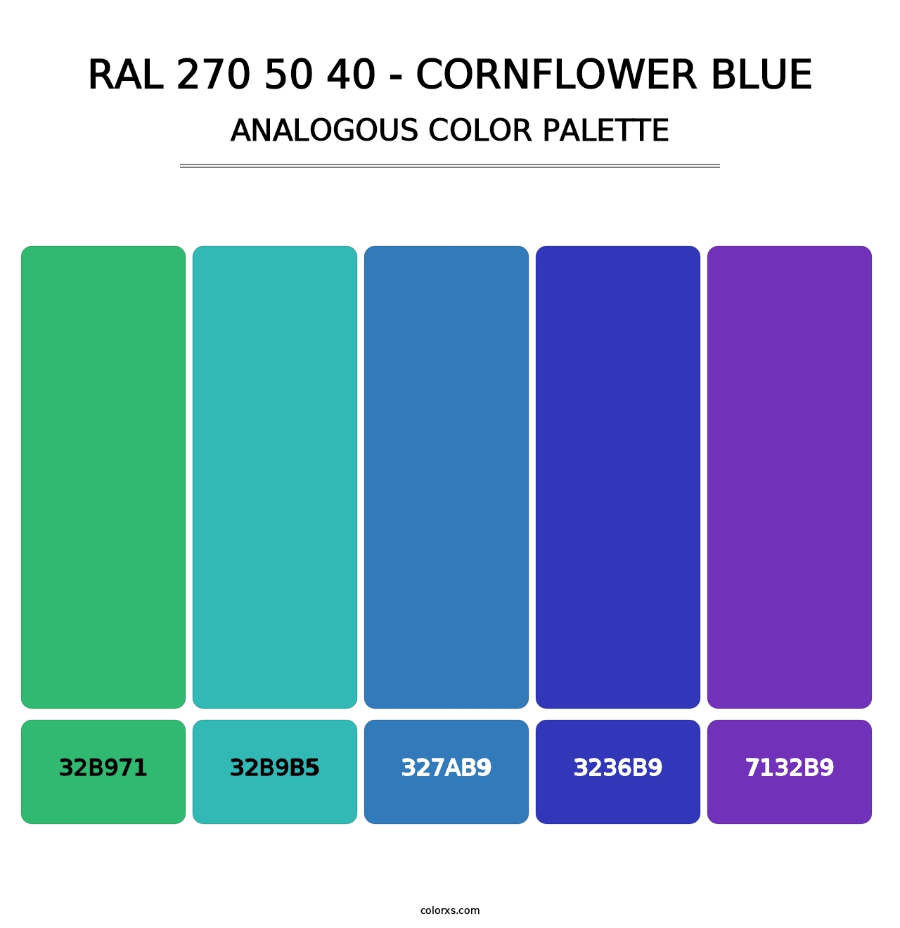 RAL 270 50 40 - Cornflower Blue - Analogous Color Palette