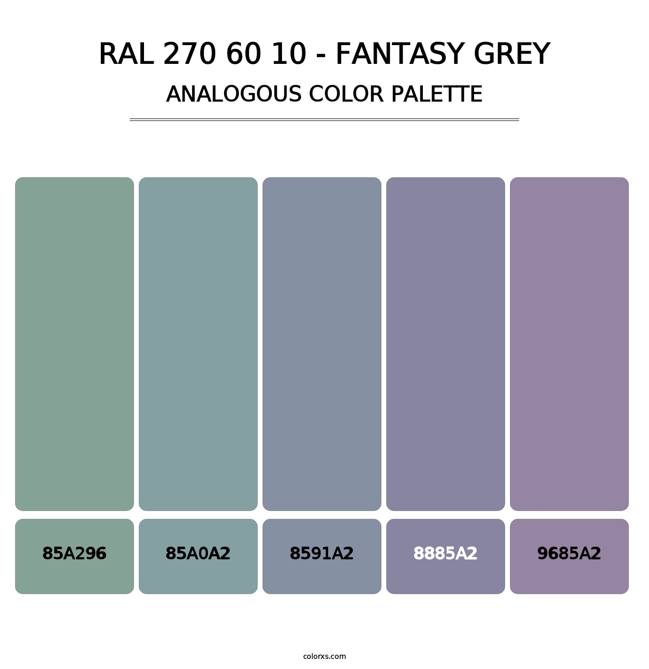 RAL 270 60 10 - Fantasy Grey - Analogous Color Palette