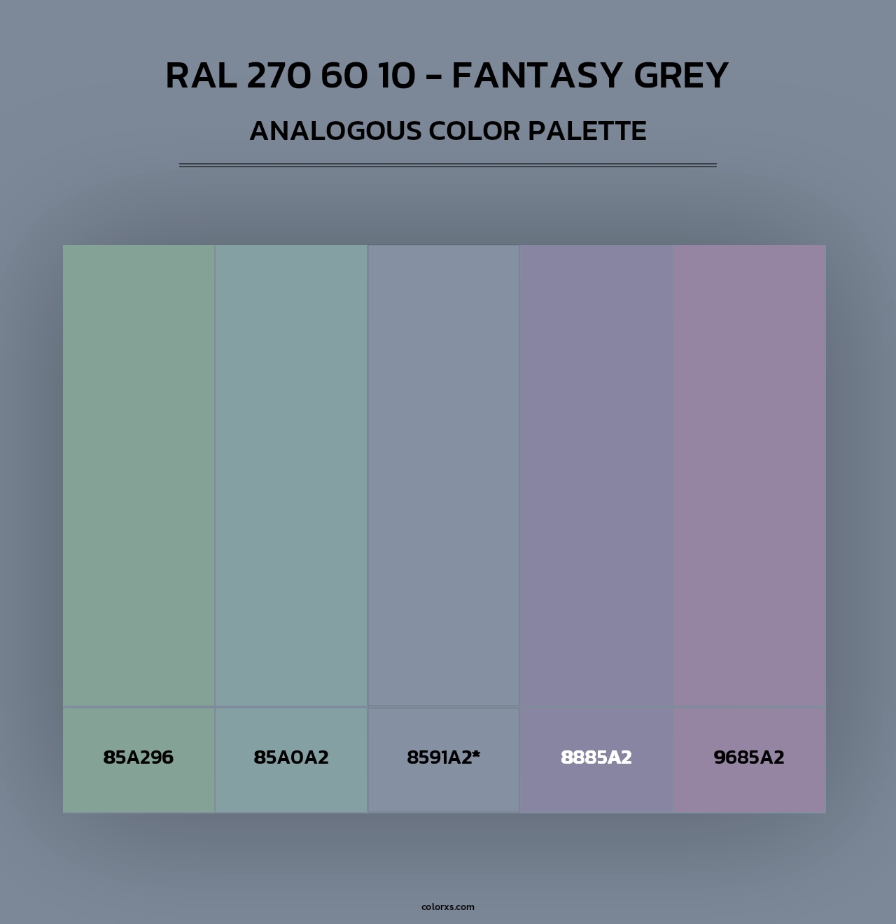 RAL 270 60 10 - Fantasy Grey - Analogous Color Palette
